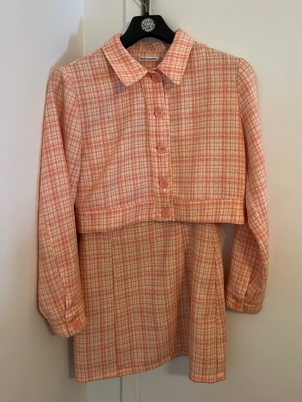 Reformation tweed jacket and dress set